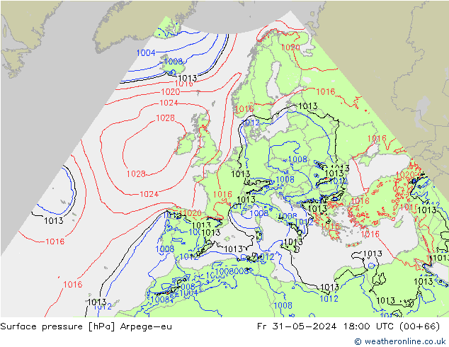 Yer basıncı Arpege-eu Cu 31.05.2024 18 UTC