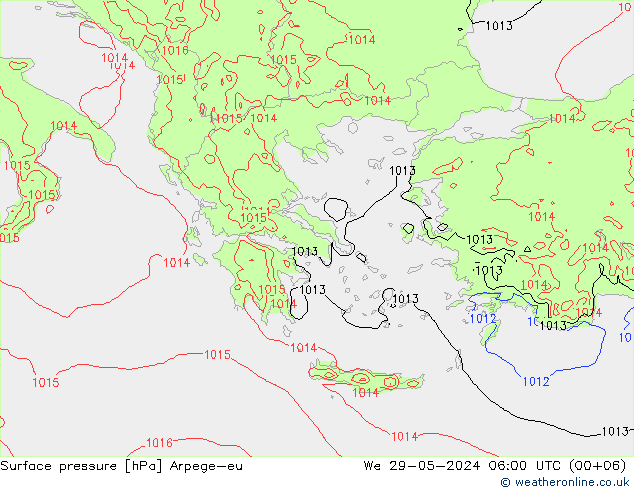 Surface pressure Arpege-eu We 29.05.2024 06 UTC