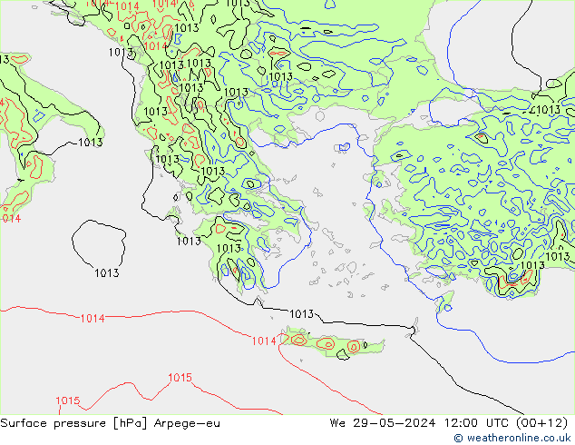 pressão do solo Arpege-eu Qua 29.05.2024 12 UTC