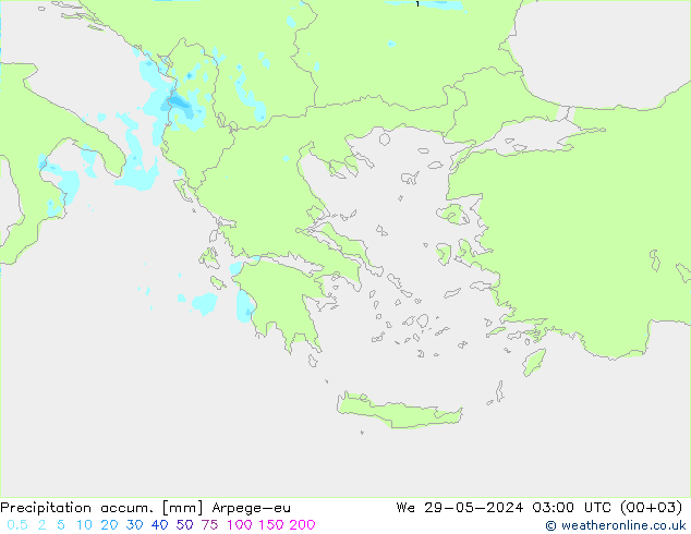 Precipitation accum. Arpege-eu  29.05.2024 03 UTC