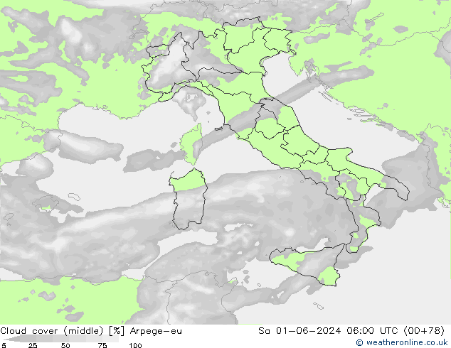 nuvens (médio) Arpege-eu Sáb 01.06.2024 06 UTC