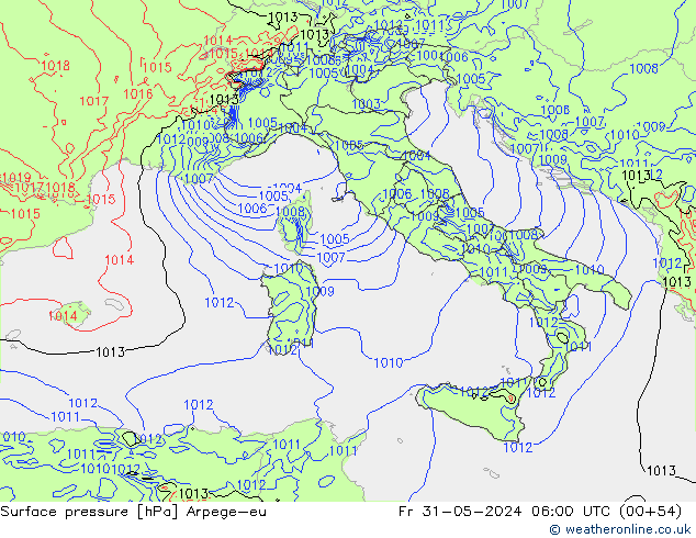 pression de l'air Arpege-eu ven 31.05.2024 06 UTC