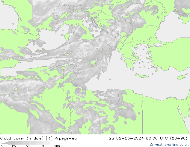 nuvens (médio) Arpege-eu Dom 02.06.2024 00 UTC