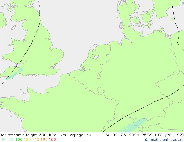 Jet stream Arpege-eu Dom 02.06.2024 06 UTC