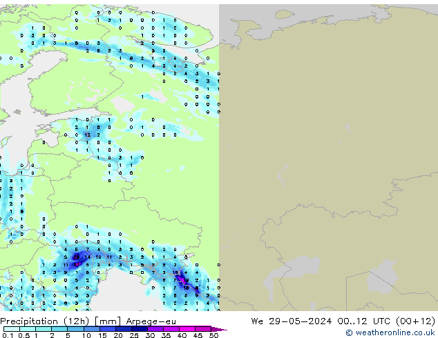 opad (12h) Arpege-eu śro. 29.05.2024 12 UTC