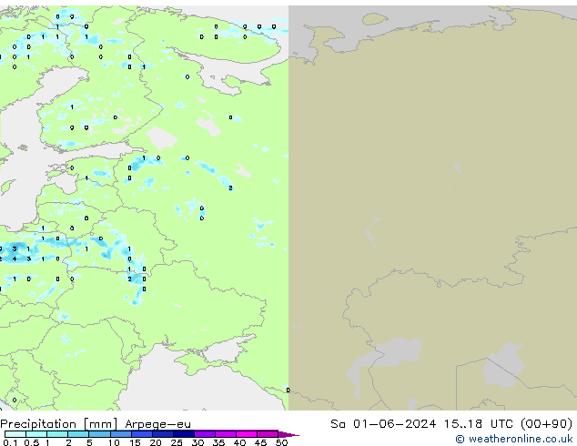 Precipitation Arpege-eu Sa 01.06.2024 18 UTC