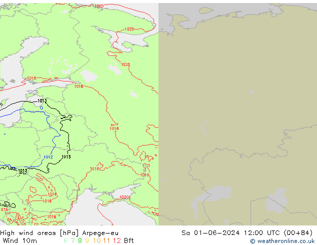 High wind areas Arpege-eu sam 01.06.2024 12 UTC