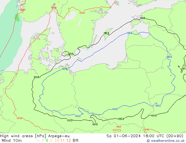 yüksek rüzgarlı alanlar Arpege-eu Cts 01.06.2024 18 UTC
