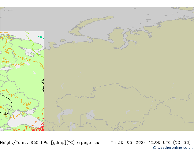 Height/Temp. 850 hPa Arpege-eu Do 30.05.2024 12 UTC