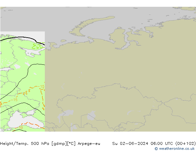 Height/Temp. 500 hPa Arpege-eu Dom 02.06.2024 06 UTC