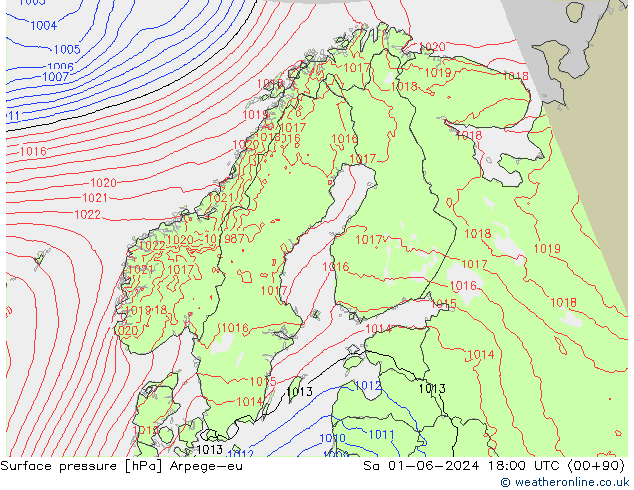 Luchtdruk (Grond) Arpege-eu za 01.06.2024 18 UTC