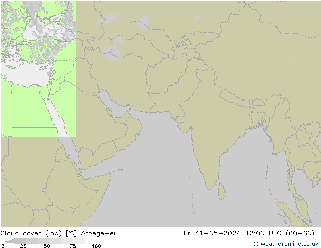 Bewolking (Laag) Arpege-eu vr 31.05.2024 12 UTC