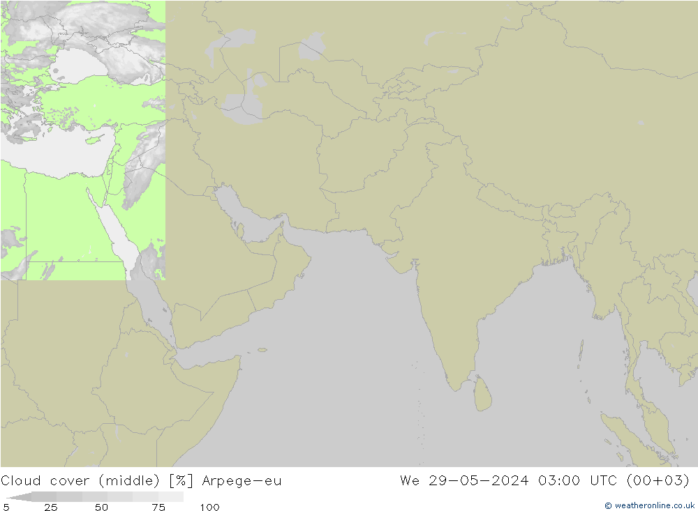 Nuages (moyen) Arpege-eu mer 29.05.2024 03 UTC