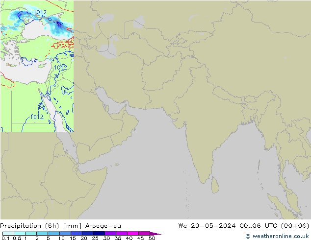 Precipitation (6h) Arpege-eu We 29.05.2024 06 UTC