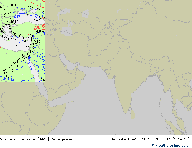 地面气压 Arpege-eu 星期三 29.05.2024 03 UTC