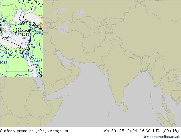 pressão do solo Arpege-eu Qua 29.05.2024 18 UTC