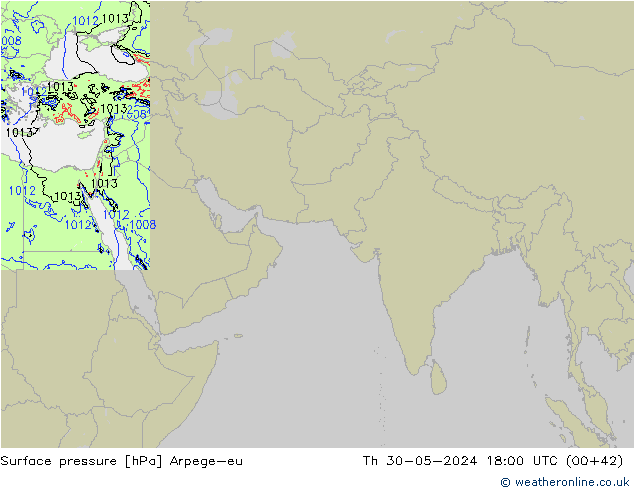 Surface pressure Arpege-eu Th 30.05.2024 18 UTC