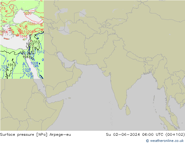 Bodendruck Arpege-eu So 02.06.2024 06 UTC