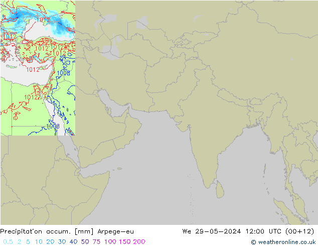 Precipitation accum. Arpege-eu We 29.05.2024 12 UTC