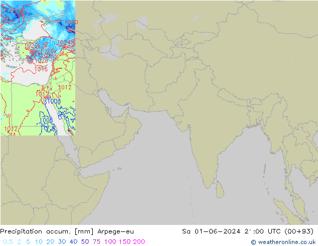 Precipitation accum. Arpege-eu so. 01.06.2024 21 UTC