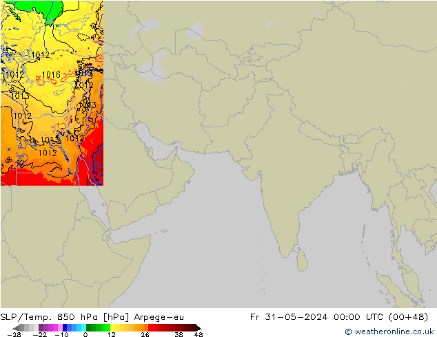 SLP/Temp. 850 hPa Arpege-eu  31.05.2024 00 UTC