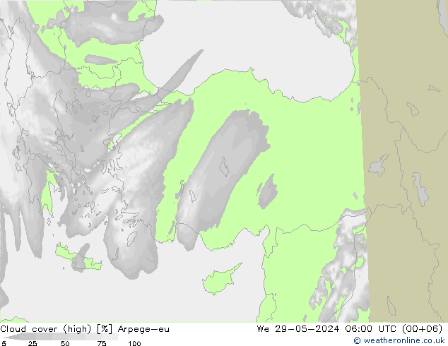 vysoký oblak Arpege-eu St 29.05.2024 06 UTC