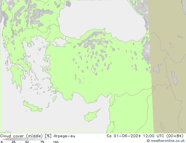 Bewolking (Middelb.) Arpege-eu za 01.06.2024 12 UTC