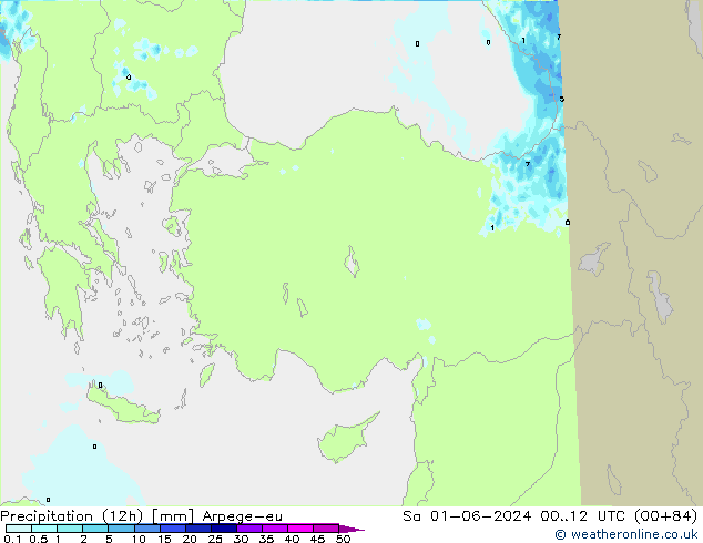 Precipitation (12h) Arpege-eu So 01.06.2024 12 UTC