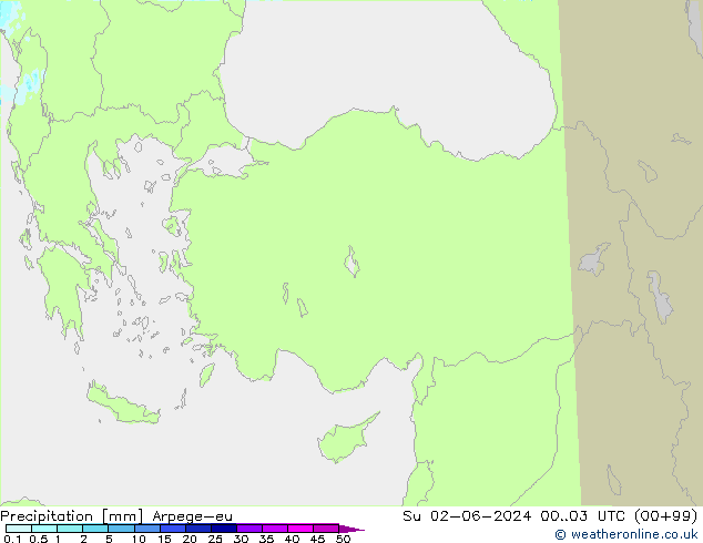 Precipitation Arpege-eu Su 02.06.2024 03 UTC