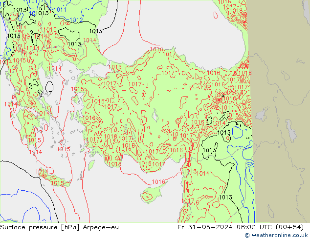 приземное давление Arpege-eu пт 31.05.2024 06 UTC