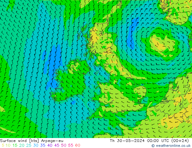  10 m Arpege-eu  30.05.2024 00 UTC