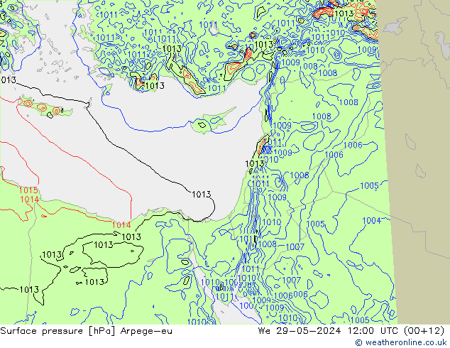 pression de l'air Arpege-eu mer 29.05.2024 12 UTC