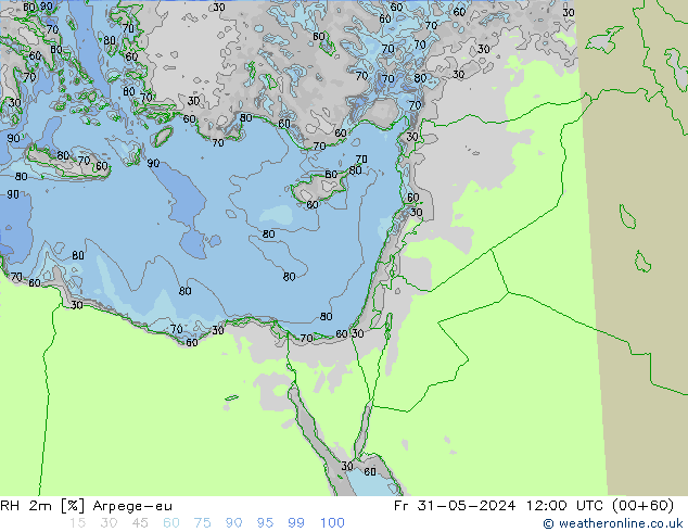 RH 2m Arpege-eu пт 31.05.2024 12 UTC