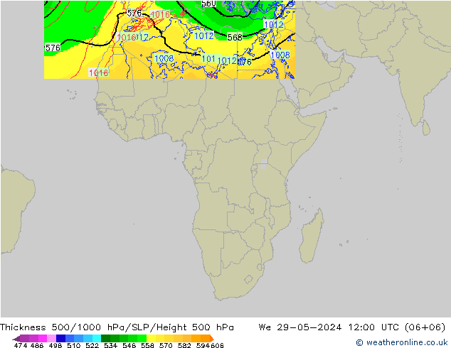 Thck 500-1000hPa Arpege-eu mer 29.05.2024 12 UTC