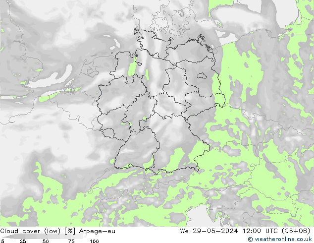 nízká oblaka Arpege-eu St 29.05.2024 12 UTC