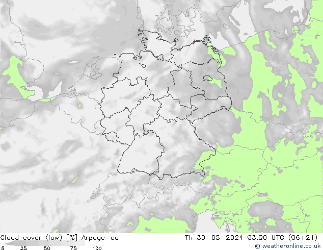облака (низкий) Arpege-eu чт 30.05.2024 03 UTC