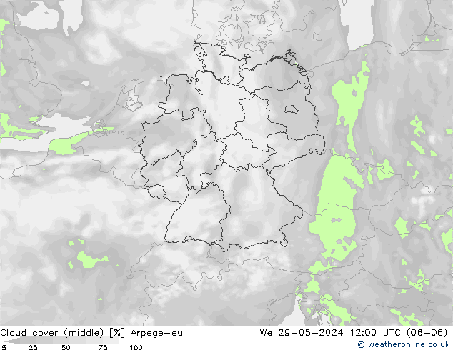 Bewolking (Middelb.) Arpege-eu wo 29.05.2024 12 UTC