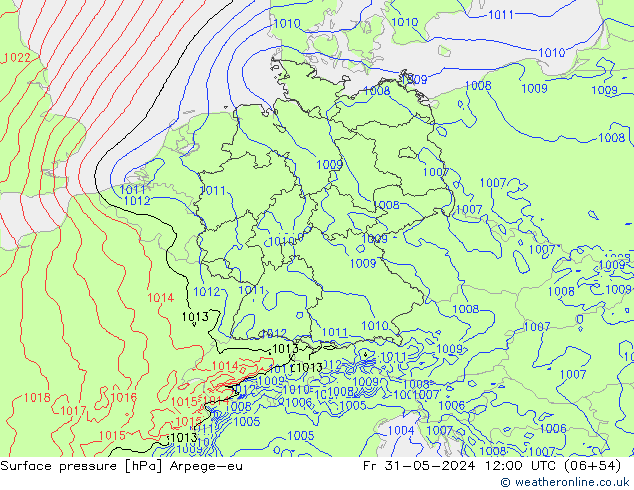 Bodendruck Arpege-eu Fr 31.05.2024 12 UTC