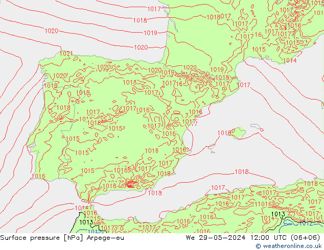 Surface pressure Arpege-eu We 29.05.2024 12 UTC