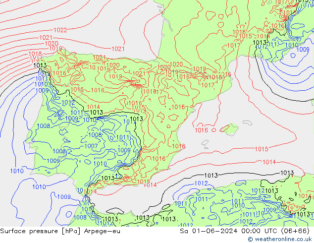 ciśnienie Arpege-eu so. 01.06.2024 00 UTC