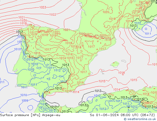 pression de l'air Arpege-eu sam 01.06.2024 06 UTC