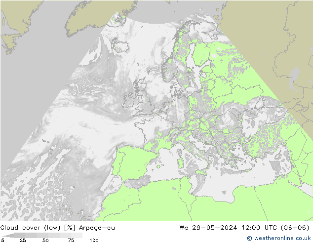 Bulutlar (düşük) Arpege-eu Çar 29.05.2024 12 UTC