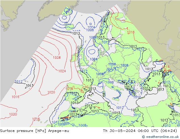 ciśnienie Arpege-eu czw. 30.05.2024 06 UTC