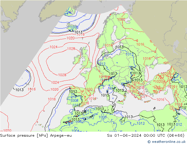 Luchtdruk (Grond) Arpege-eu za 01.06.2024 00 UTC