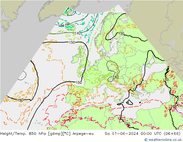 Geop./Temp. 850 hPa Arpege-eu sáb 01.06.2024 00 UTC