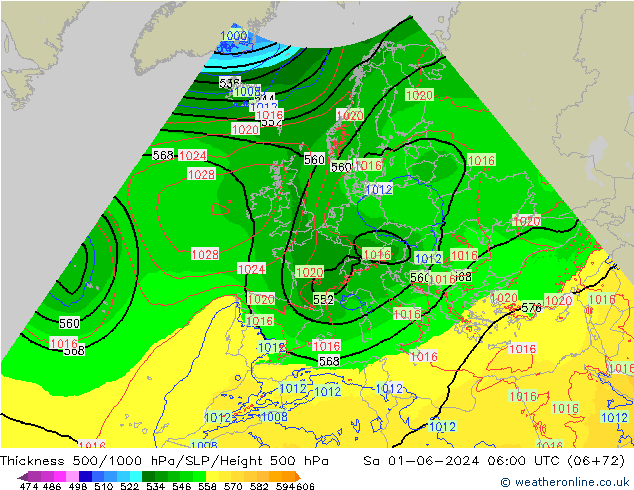 Thck 500-1000hPa Arpege-eu Sáb 01.06.2024 06 UTC