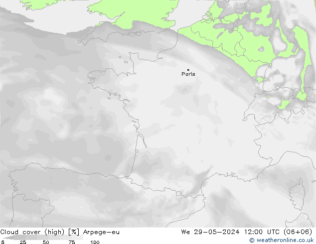 nuvens (high) Arpege-eu Qua 29.05.2024 12 UTC