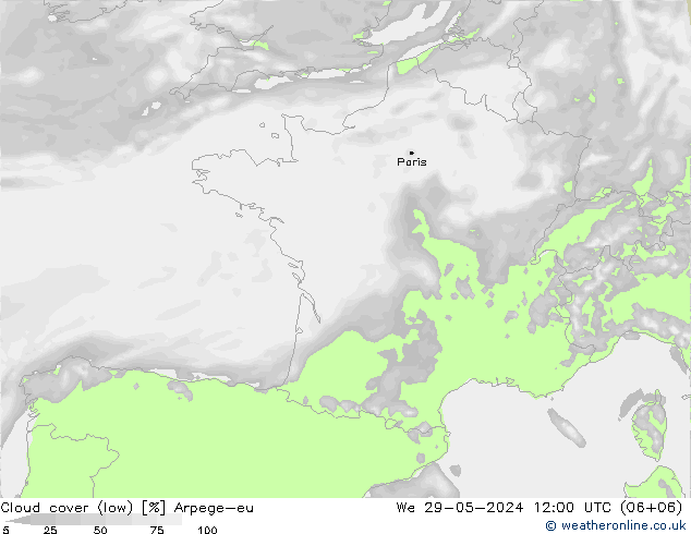 Bulutlar (düşük) Arpege-eu Çar 29.05.2024 12 UTC
