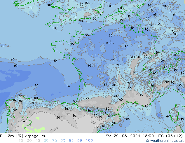2m Nispi Nem Arpege-eu Çar 29.05.2024 18 UTC