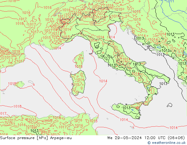 Yer basıncı Arpege-eu Çar 29.05.2024 12 UTC